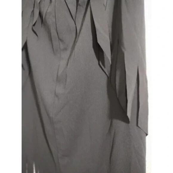 CACHE Vintage Black Fringed Assymetric Wrap A-Line Midi Skirt 8 Boho Goth Y2K - Picture 8 of 9